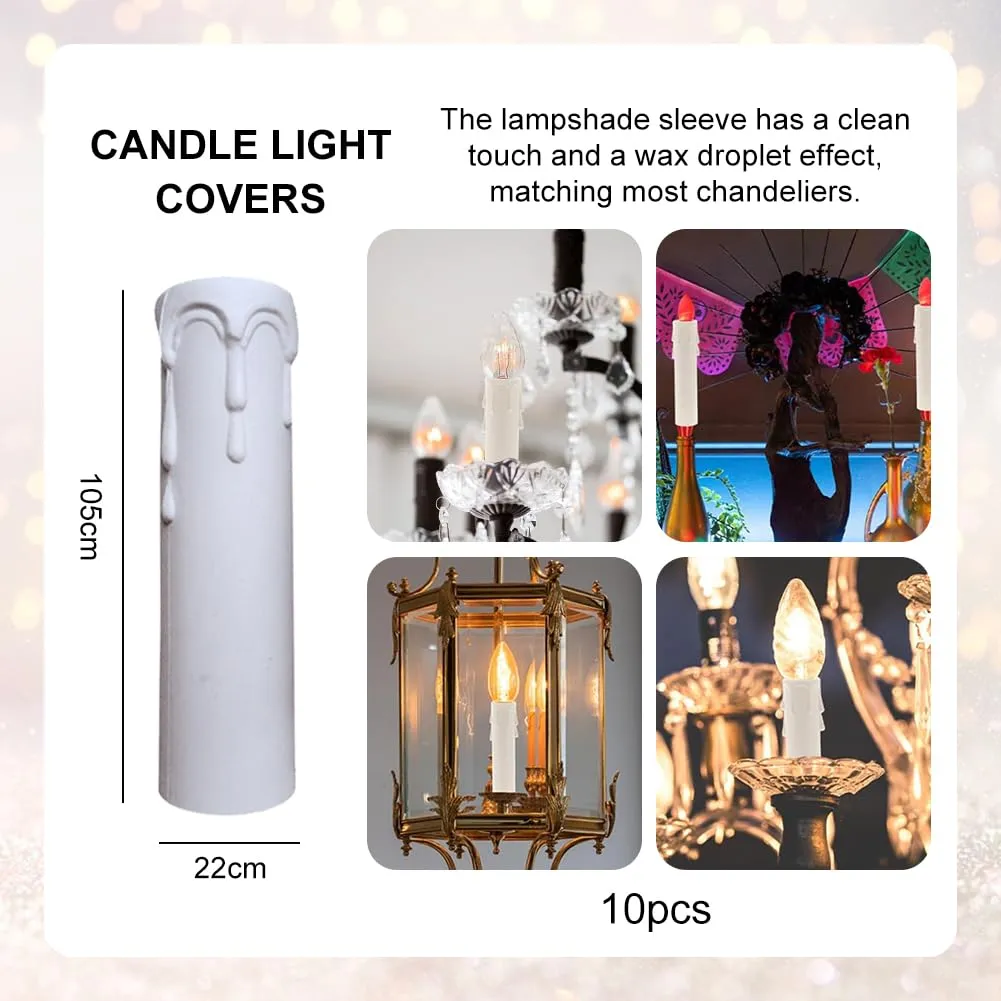 Manga para Velas de Plástico,Vela Portalámparas Casquillos,Manga para Vela,Portalámparas Vela Casquillo Lámpara,Tubo De Vela,Cas
