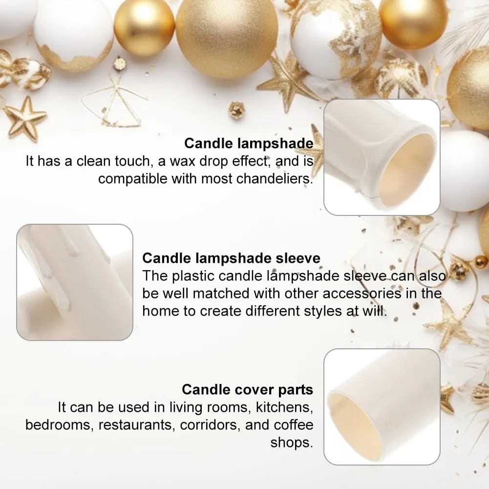 Manga para Velas de Plástico,Vela Portalámparas Casquillos,Manga para Vela,Portalámparas Vela Casquillo Lámpara,Tubo De Vela,Cas