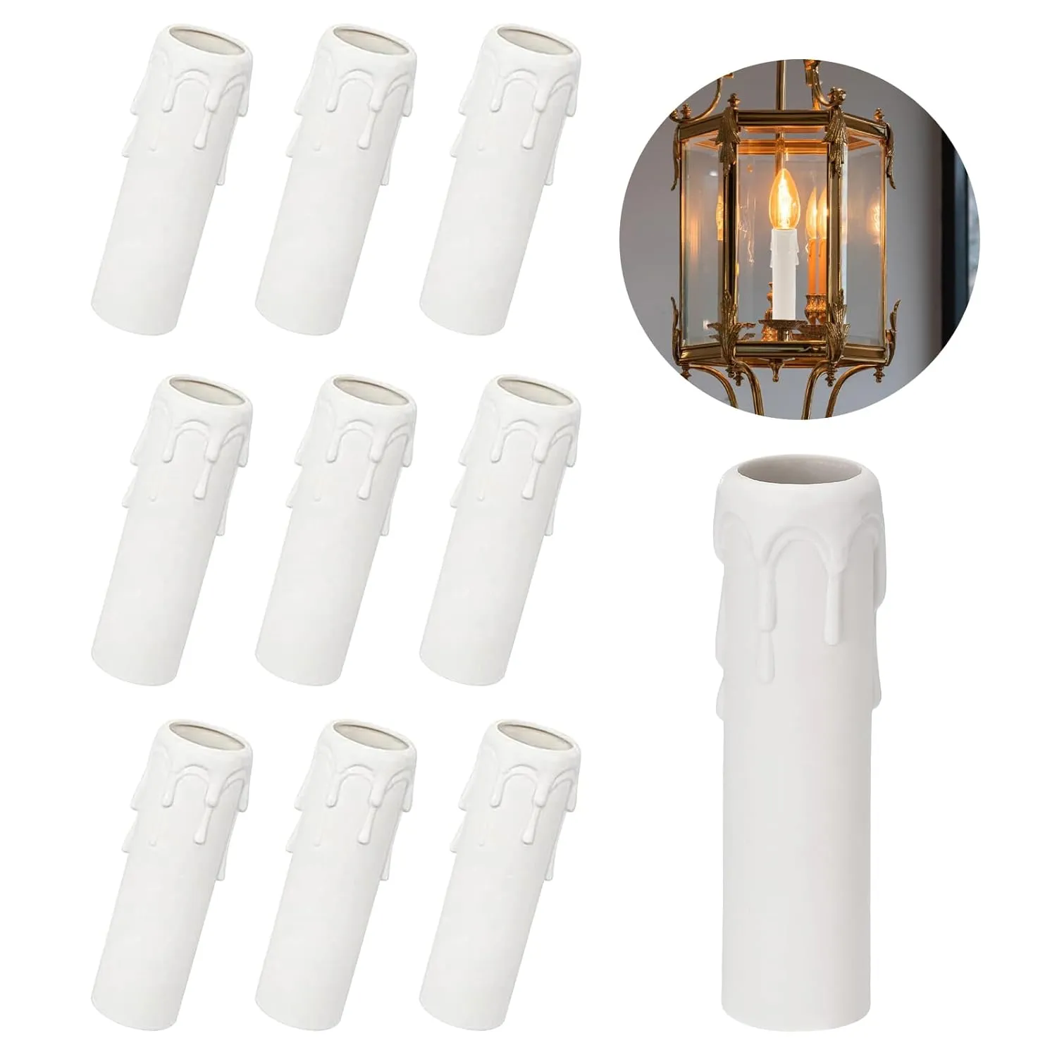 Manga para Velas de Plástico,Vela Portalámparas Casquillos,Manga para Vela,Portalámparas Vela Casquillo Lámpara,Tubo De Vela,Cas